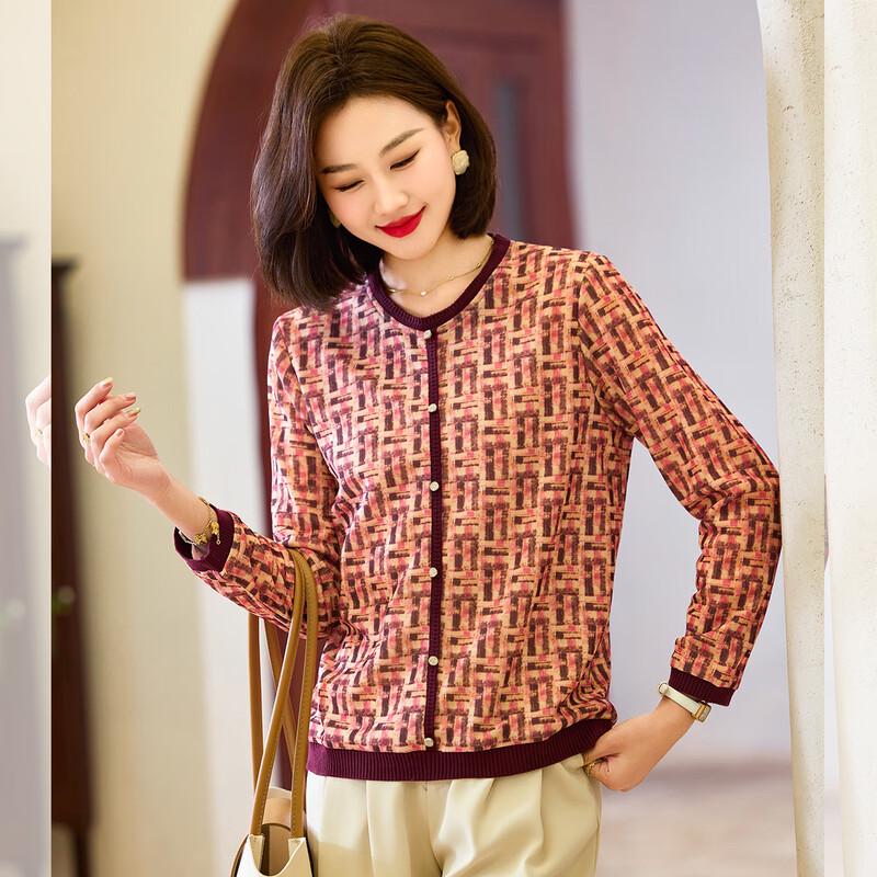 

Женская полосатая футболка с длинным рукавом для среднего возраста 5XL