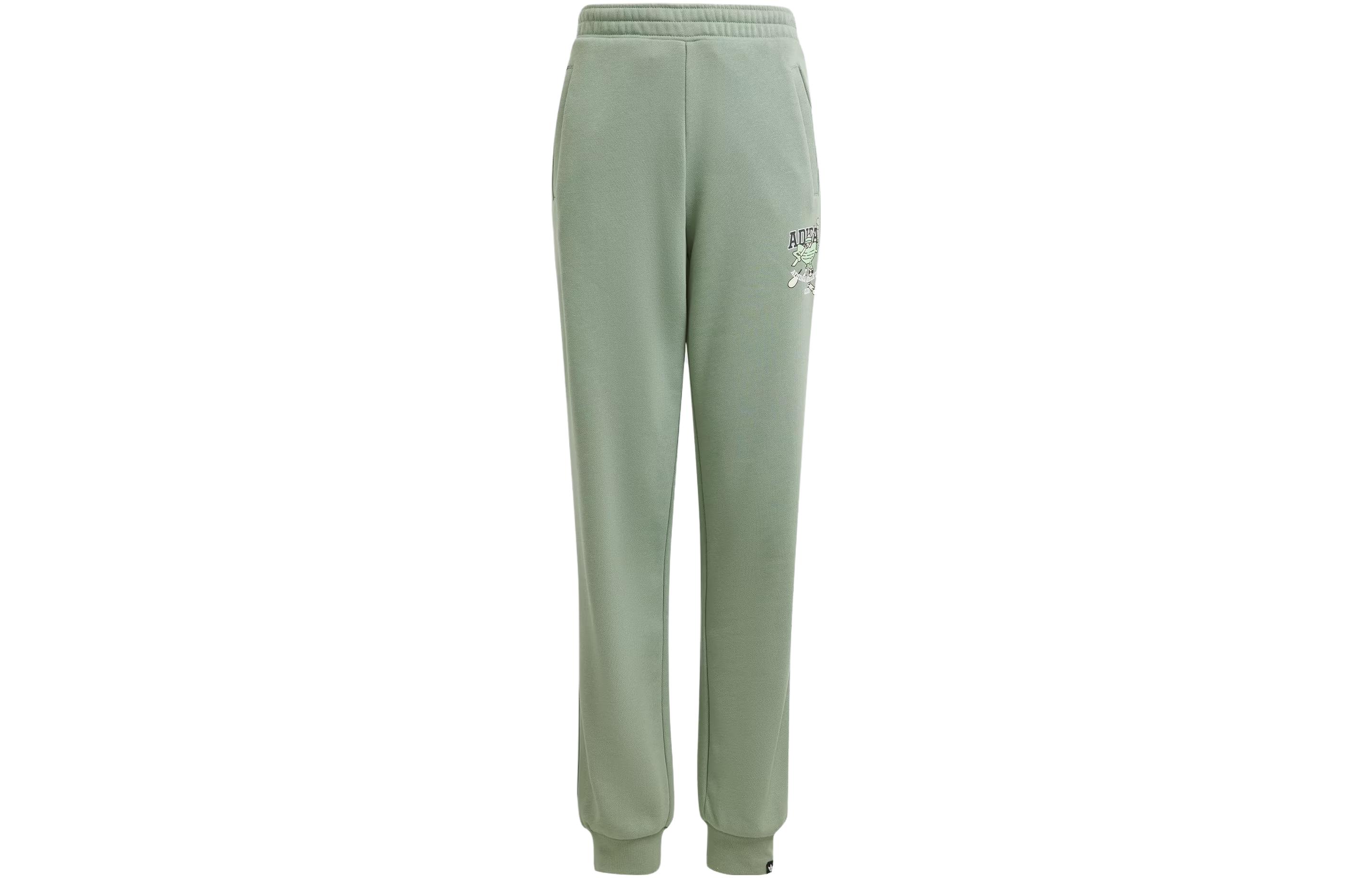 Teenagers Adidas Originals Knitted Sweatpants Dusty Green IN4325 128