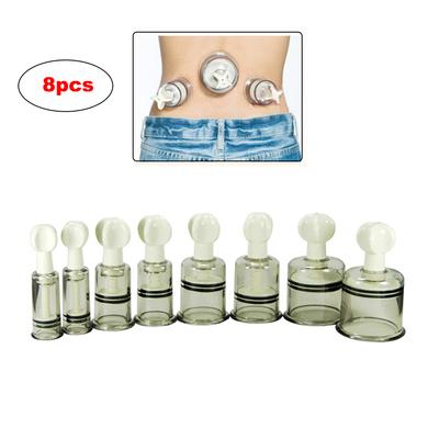8 pçs/set Vácuo Cupping Copo de Massagem Corporal Transparente Mão Rotativa Cupping Dispositivo de Terapia Magnética