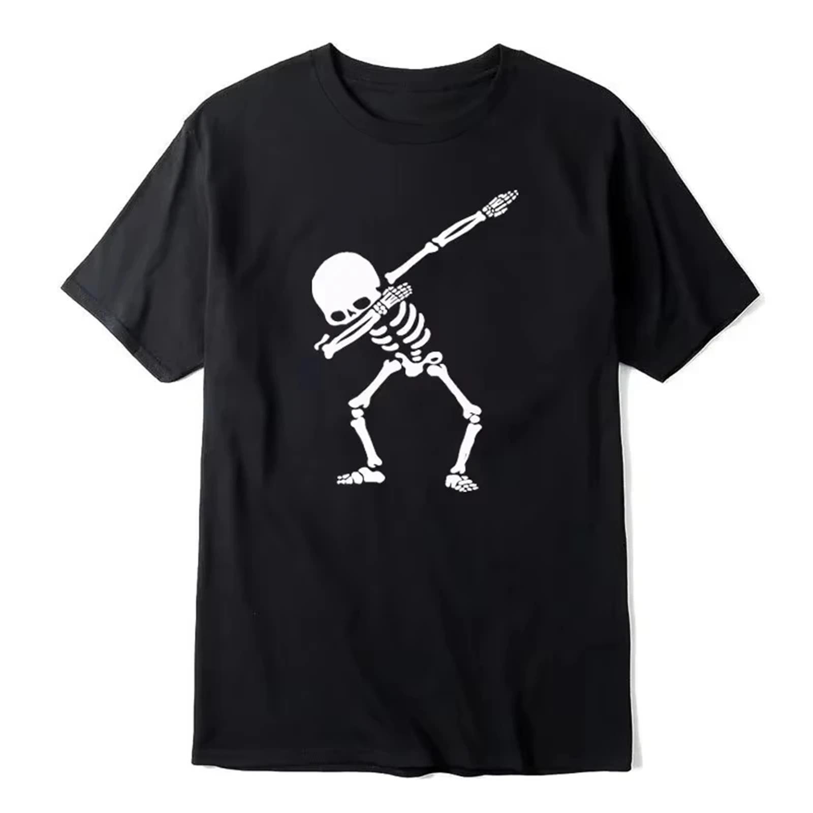 

2025 Summer New Funny Skull Print Graphic T-shirts for Men and Women Short-sleeved T-shirts High-quality Streetwear XXXXXL різнокольоровий