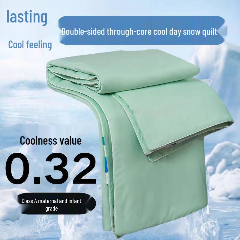 Nylon Cooling Silk Summer Quilt - Ice Cream Black Tech, Machine Washable for Air Conditioning and Dorms