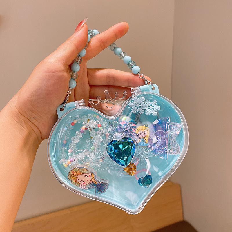 Cartoon Princess Jewelry Set: Necklace, Hair Clip & Ring for Little Girls - Perfect Birthday Gift