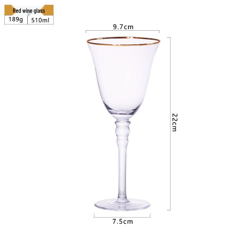 

Elegant Gold-Rimmed Wine and Champagne Glasses for Dining and Decor