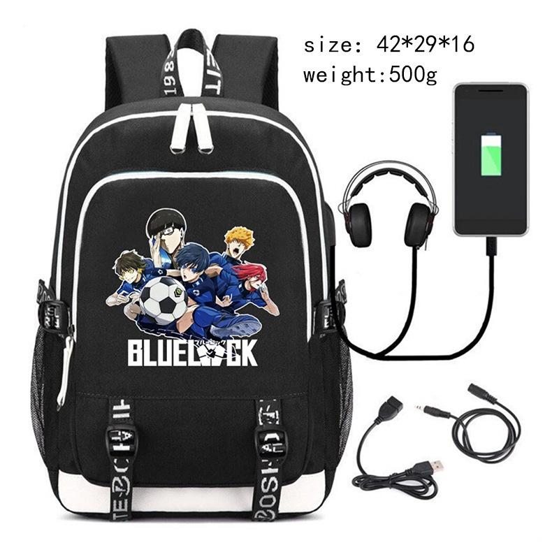

New animation peripheral printing backpack USB interface multi-functional leisure travel bag One Size