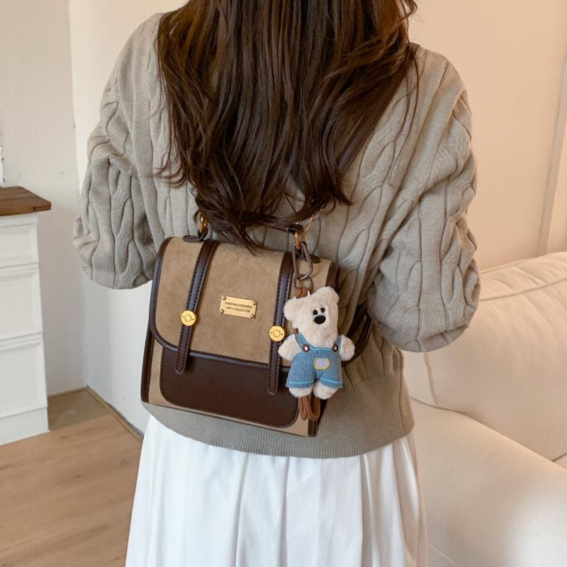 Schoolbag College Student Commuter Backpack Women's 1011 New Premium Retro Suede School Bag Lightweight Travel Small Backpack