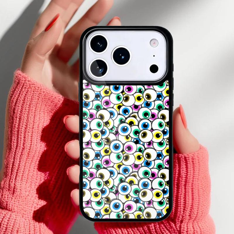 CRAZY EYEBALL PATTERN Phone Case for iPhone 17 16 15 14 13 Pro Max Back Cover for 12 11 Pro Coque