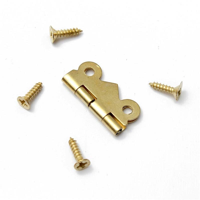 10x Brass Color Mini Butterfly Hinges to Cabinet Drawer Jewelry Box DIY Repair ^