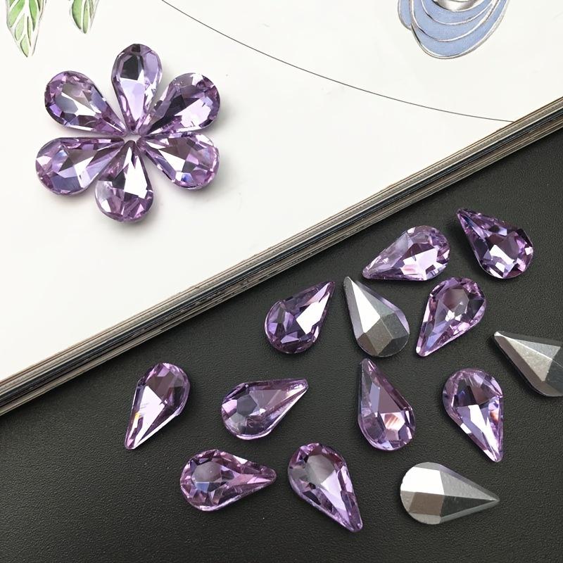 

20 шт. Яркие хрустальные стразы в форме капли, 8x13 мм, граненые стеклянные бусины в ассортименте цветов для DIY поделок, нейл-арта, изготовления ювелирных изделий 20pcs фиолетовый