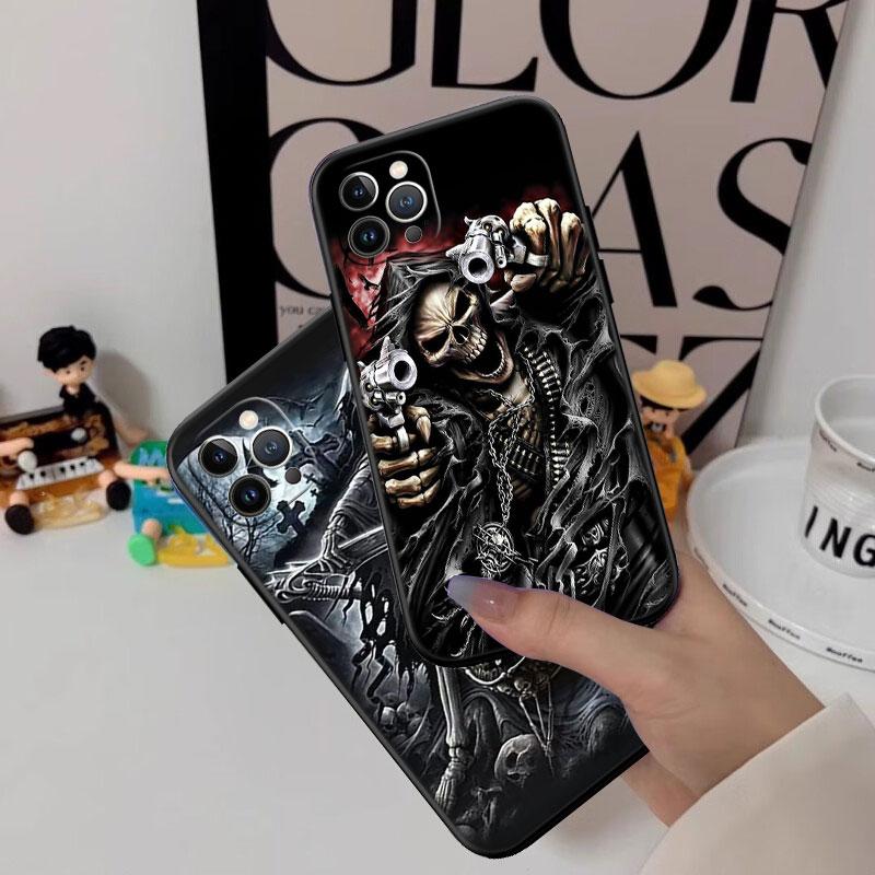 Grim Reaper Skull Shell Phone Case for Samsung Galaxy Note 10 20 S23 S24 S25 Ultra FE Plus Edge Lite A02S A35 A07 A17