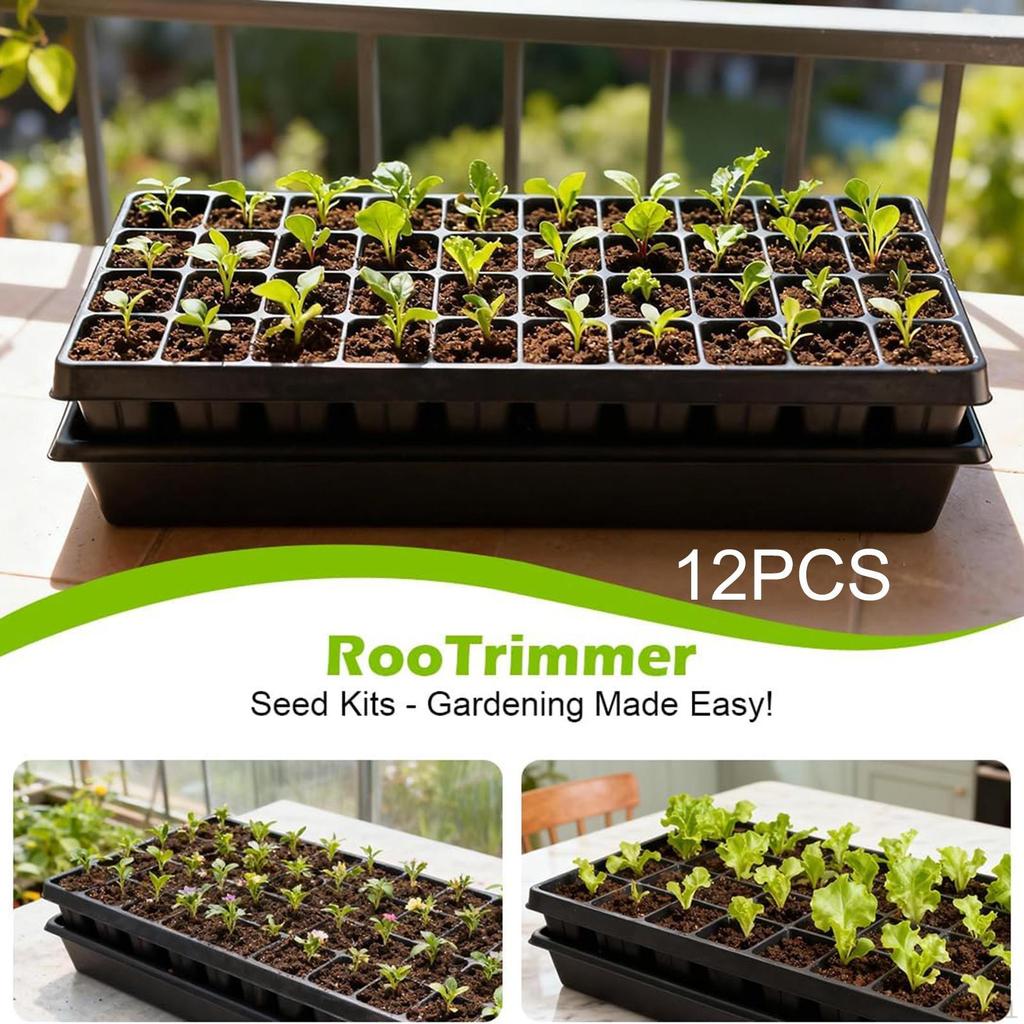 12 Pieces Nursery Seedling Trays with Hole Propagation Pot Portable Drainage Growing