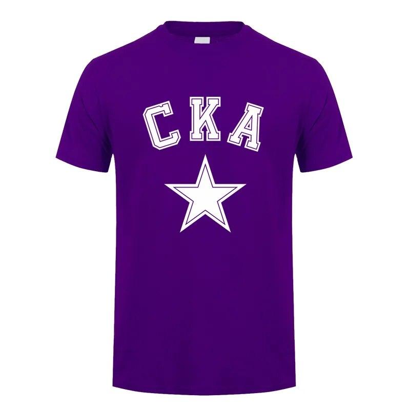 CKA Russian Hockey Team T Shirt Unisex Summer Short Sleeve Cotton KHL Saint Petersburg SKA T-shirts Tops Unisex Streetwear