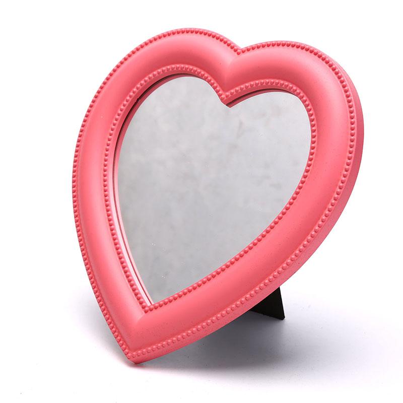 Web Celebrity Cosmetic Mirror Mini Heart Student Dormitory Girl Mirror Portable