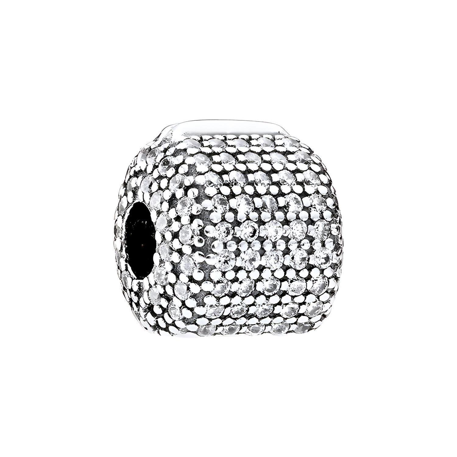 Pandora 925 Silver Zirconia Tile Inlaid Column Fashion Fixed Buckle Women Accessories 791873CZ-OP 0.9*1cm