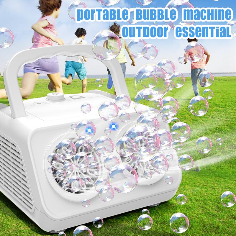 26 hole double hole portable small electric stage bubble machine birthday outdoor bubble toy without battery and bubble water