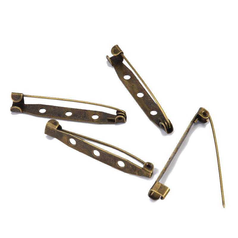 30/50pcs Brooch Clip Base Pins 15/20/25/30/35/40mm Metal Safety Pins Brooch Settings Blank Base for DIY Jewelry Making Supplies