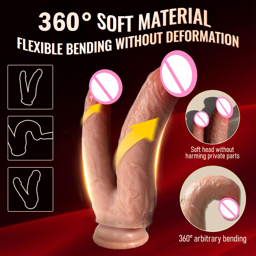 Ρεαλιστικός Διπλής Όψης Δονητής Διέγερση Σημείου G Ισχυρή Βεντούζα Μασάζ Κόλπου Πρωκτού Σεξουαλικά Παιχνίδια για Γυναίκες Ζευγάρια Λεσβίες