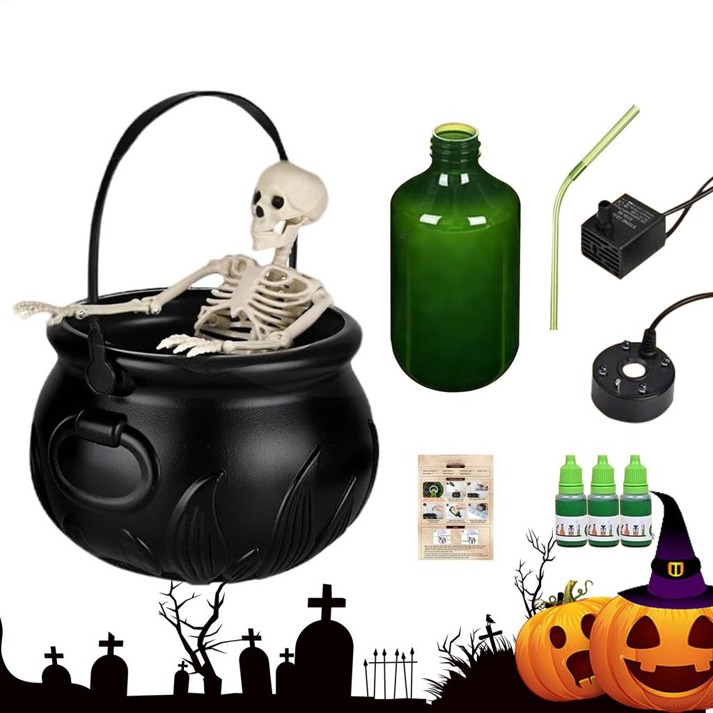 Halloween Decor Witches Cauldron Diffuser Bubbling Pot Haunted House Spooky Party Supplies Holiday Decorations Prop Cauldron