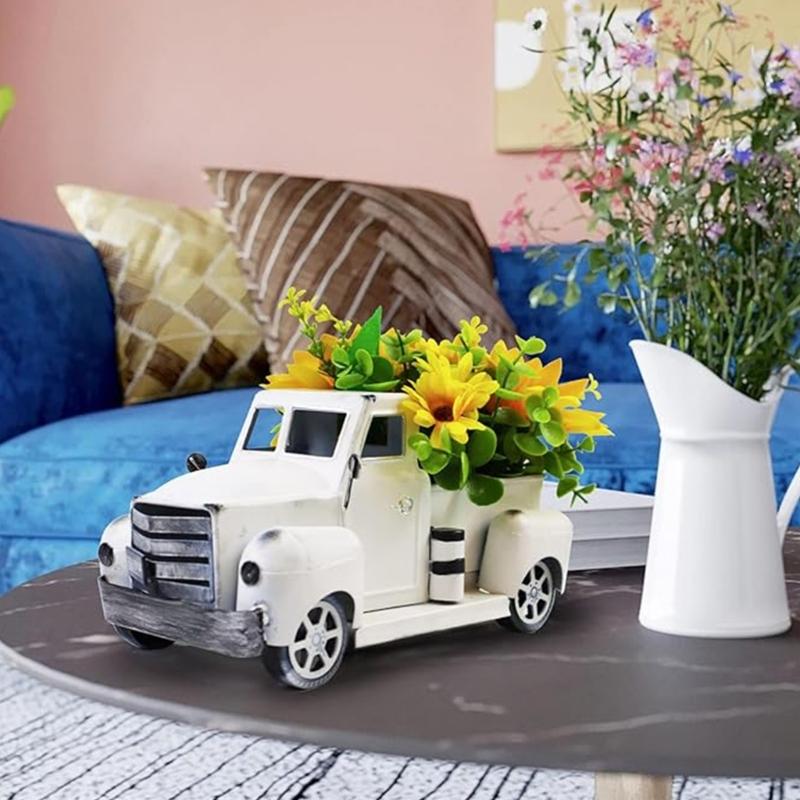 Rustics Truck Decors with Artificial Flowers Truck Decors with LED String Light Tiered Tray Decors Items Home Decors