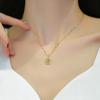 Fu Character Full Diamond Gold 2025 Collarbone Chain Slightly Inlaid Exquisite Necklace Women'S Pendant Design Sense Necklace Women