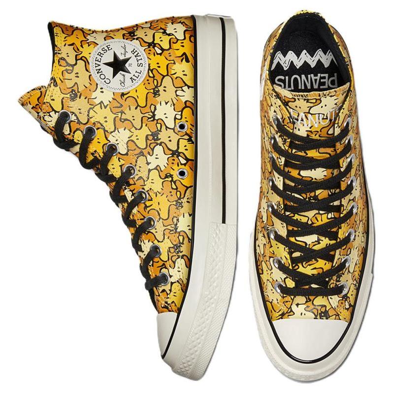 Peanuts x Converse Chuck Taylor All Star Anni '70 Fumetti Peanuts Scarpe Alte in Tela Unisex Freccia Dorata Giallo