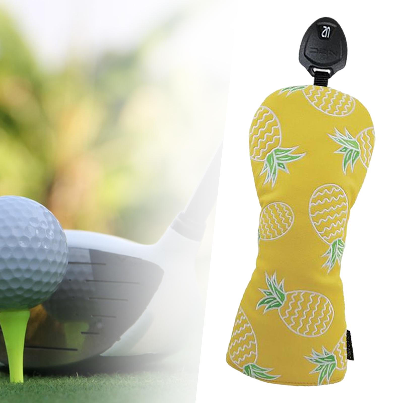 Golf Head Cover Pineapple Golf Wood Headcover Golfer Gift Golf Cue Protect Case Funny Protector Protective Sleeve for Sports