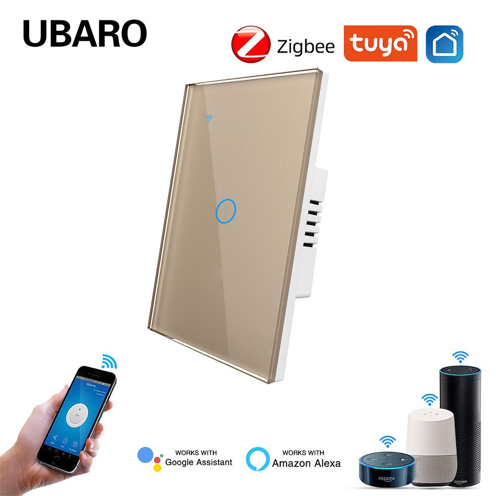

US Standard Zigbee Smart Glass Switch with Alexa Voice Control, App Support, and Customizable Single Zero Fire Switch
