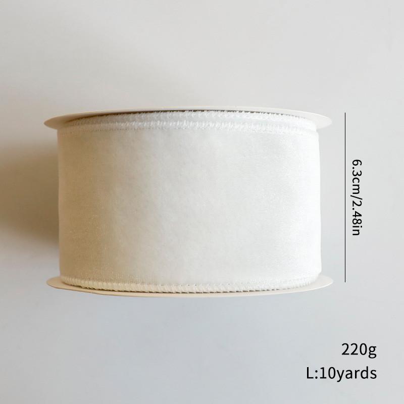 Ribbon Christmas Velvet With Solid Color Design For Scrapbooking And Gift Decor