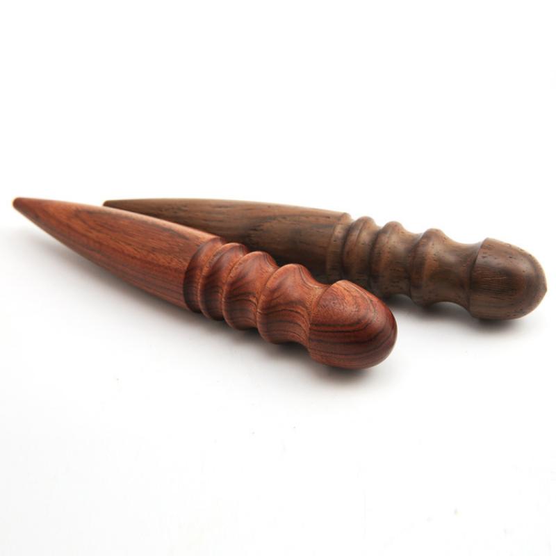 1pc DIY Leather Tool Leathercraft Edge Trimmer Polishing Tool Milling Leather  Multifunction Round Sandalwood Stick