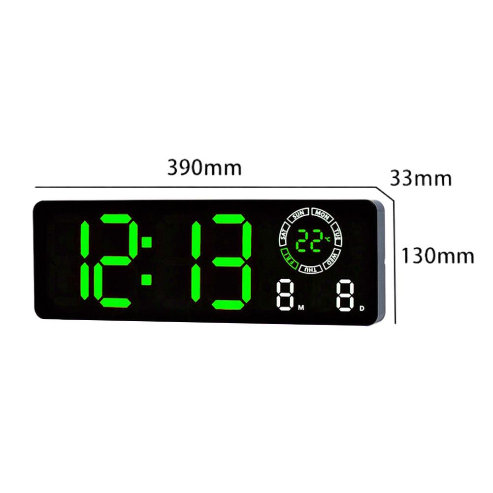 Temperature Display Blue LED Wall Clock Clear Numeric Display 8 Fixed Colors Automatic Light Sensing Bedroom For Wall Mounting