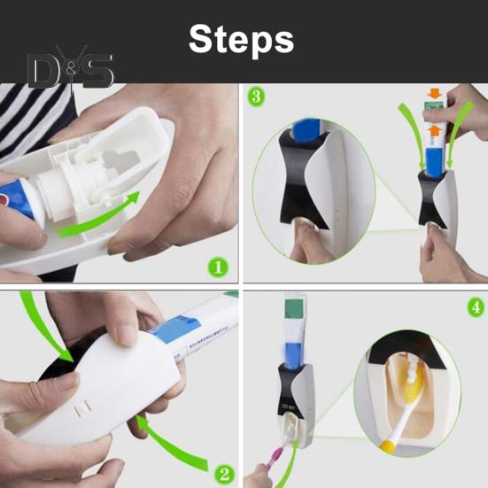 Automatyczny Dozownik Pasty do Zębów Zestaw Uchwytów na Szczoteczki do Zębów Prosta Instalacja Montowany na Ścianie Łazienkowy Stojak na Szczoteczki do Zębów