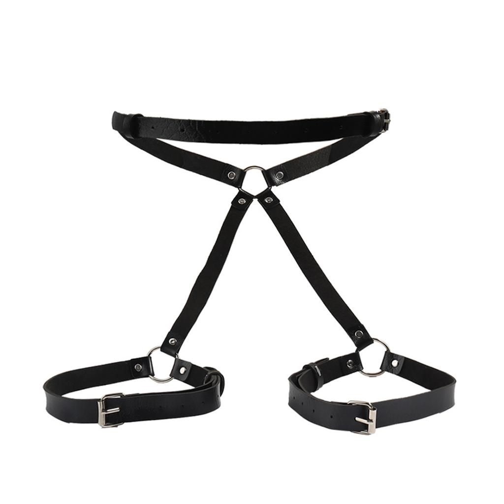 Cintura da donna taglie forti, Harness per gamba e glutei in ecopelle punk, Fashion Harness a giarrettiera in ecopelle, Cintura per outfit Rave.