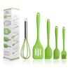 5Pcs Silicone Cooking Tool Sets, Heat-Resistant Kitchen Utensils - Spatula Scrapers Egg Beater Oil Brush
