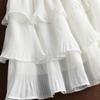 Summer Women Elasticity Waist Mini Skirt Ladies Chiffon Skirt Ladies Casual Cake Skirts Black White Femme Pleated Skirts