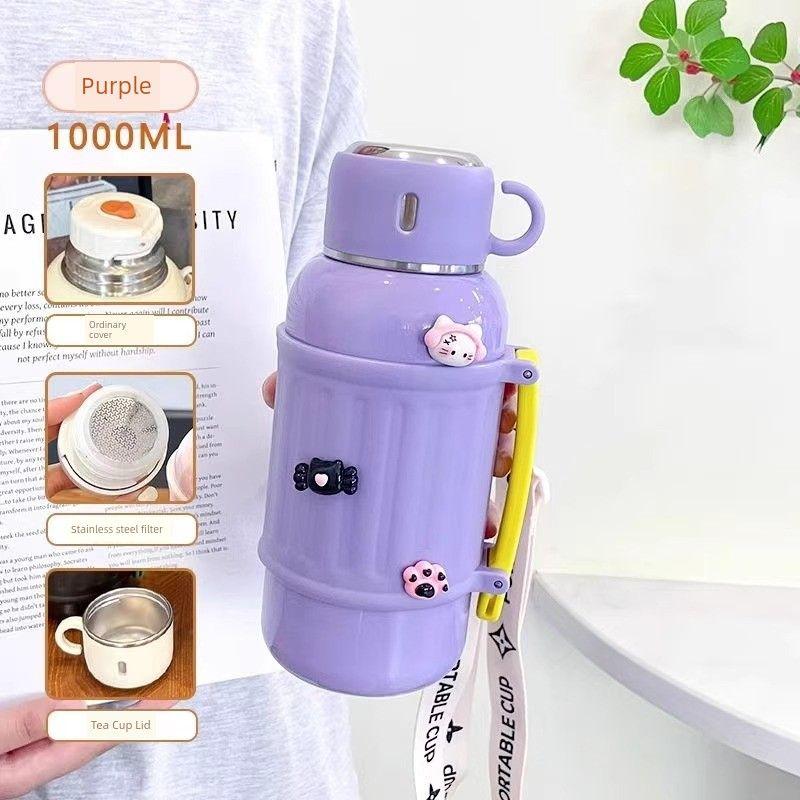 Large-Capacity Thermos Cup 2025 New Model for Male and Female Students, High-Looking 316 Stainless Steel Outdoor Portable Tea-Making Kettle