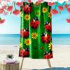 Ladybugs and Flowers Green Pattern Beach Towel Quick-drying for Travel Outdoor Sports Jogging Beach and Swimming