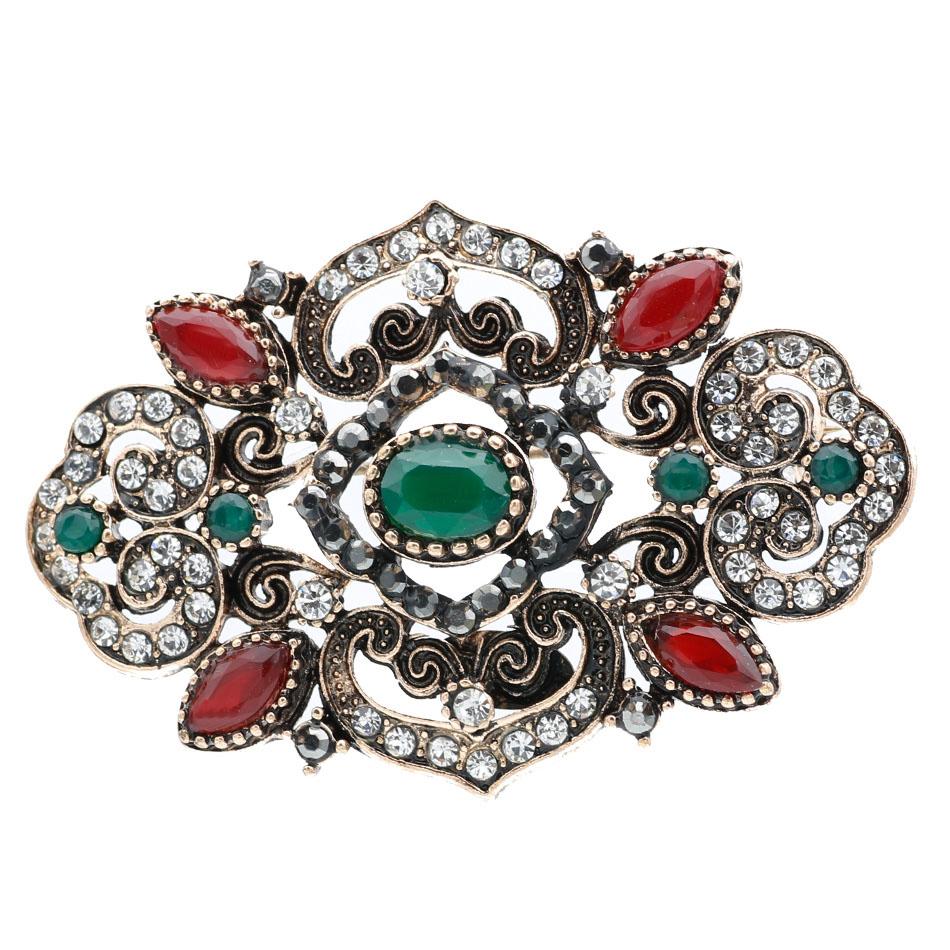 Retro Women's Flower Brooch Needle Grey Crystal Jewelry Rhinestone Brooch Pattern Lapel Brooch Wholesale