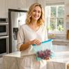 Reusable Silicone Food Storage Bags with Slider for Vegetables And, Medium Size Fridge Bags