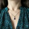 Pendentif en argent avec saphir 5.58ct, zircons cubiques (2202646)