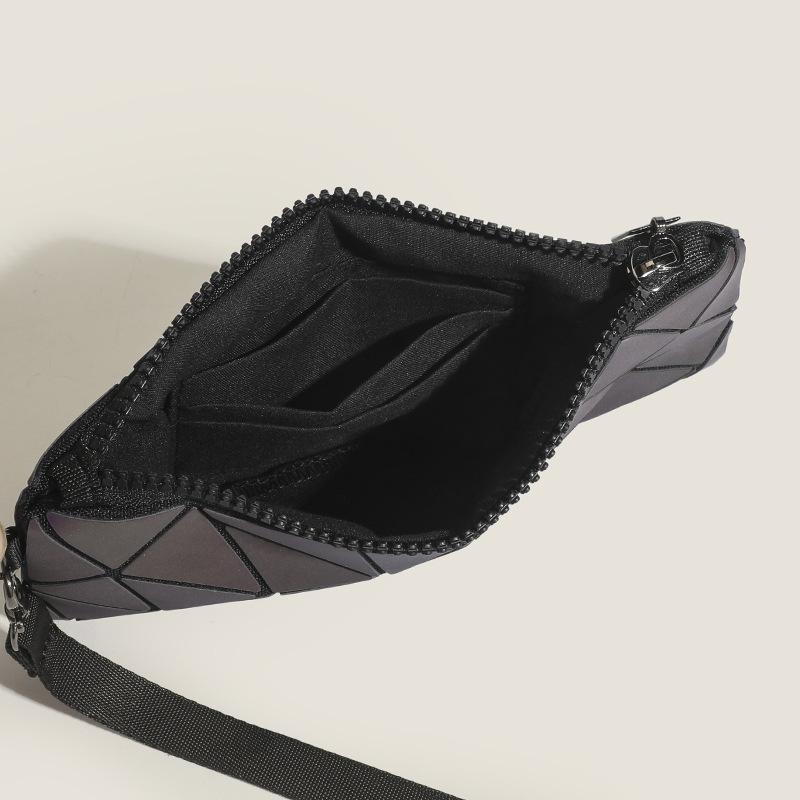 Thin Mobile Phone Bag Handheld Small Handbag Horizontal Diamond Zipper Handheld Bag Storage Bag Women's Clutch
