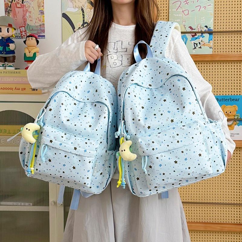 Schoolbag Candy Color Backpack Female Korean Version Girl Versatile School Bag Female Large Capacity Junior High School Student College Student