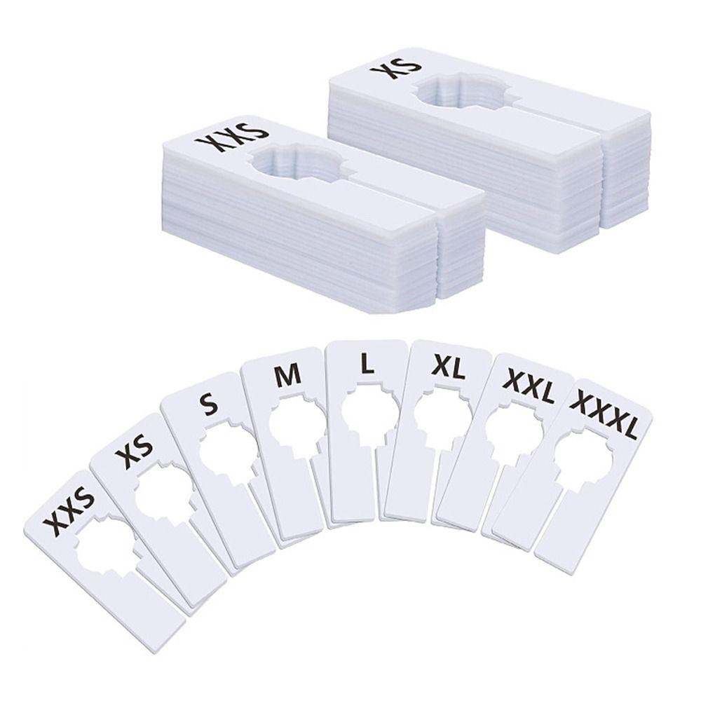 8Pcs Round/Square Closet Hanger Dividers Garment Tags Clothing Size Marking Ring  Home
