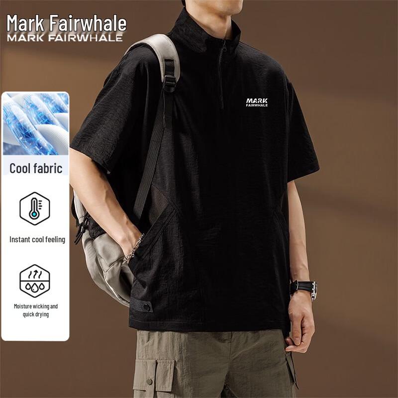 Men s Summer Loose Fit Quick-Dry Polo T-Shirt 2XL