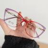 Printing Series TR90 Eyeglasses Gradient Color Anti Blue Light Glasses for Women Fashion Cat Eye Glasses No Degree