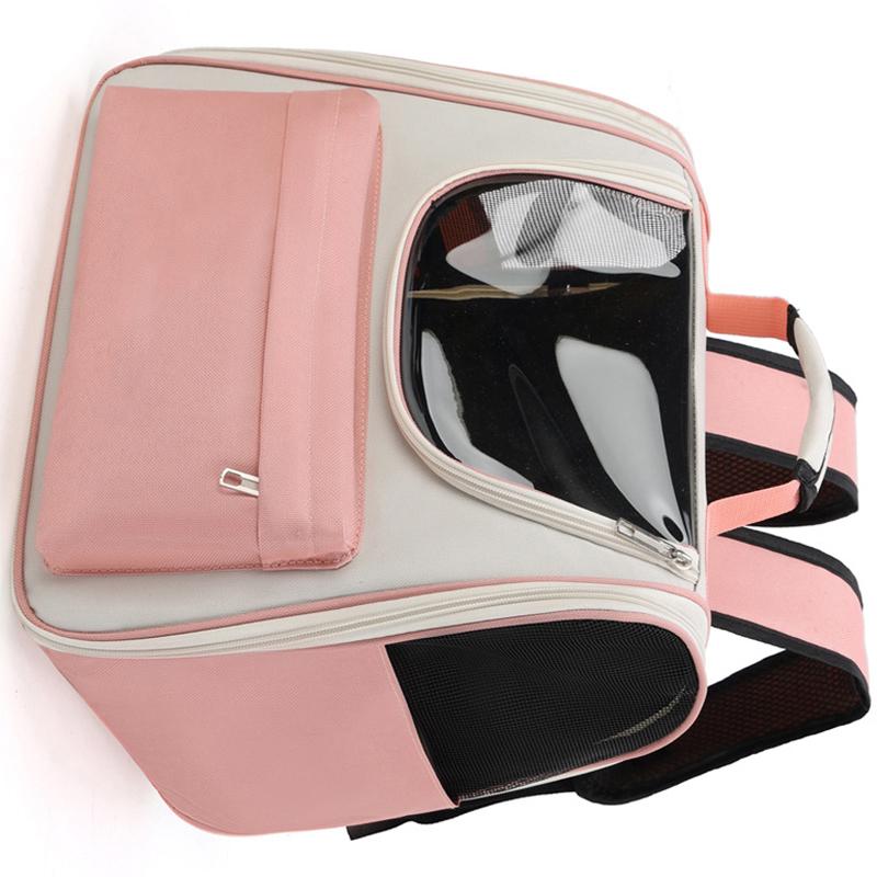 Pet Carrying Backpack Large Space Waterproof Breathable Portable Cat Carrier Bag with Handle for Puppy