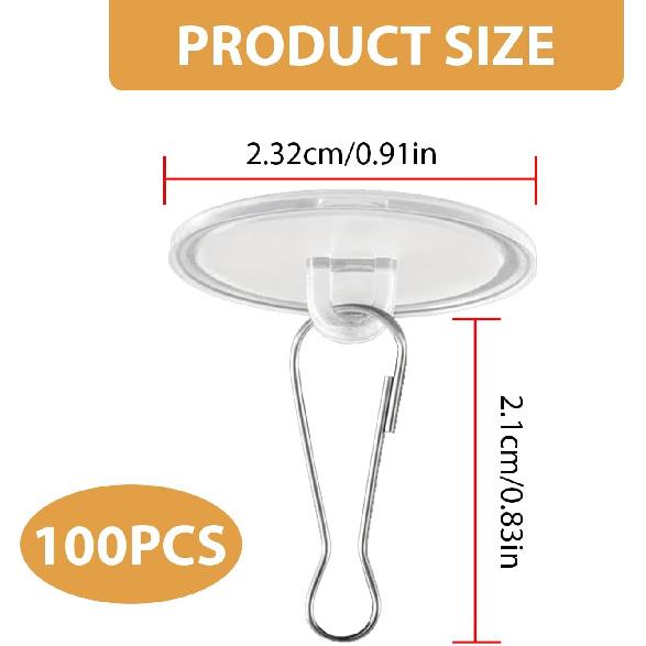 200 Pcs Adhesive Ceiling Hooks, Self-Adhesive No-Drill Hanging Hooks, Damage-Free Removable Small Things for Ceiling Decor Party Wedding Festival