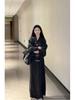 Korean Style Gray Knit Sweater & Skirt Set for Autumn/Winter 2025 - Women's Deep Winter Outfit