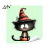Halloween Atmosphere Room Decor Glow in The Dark Switch Outlet Stickers, Cute Black Cat Witch Theme Wall Decals Pumpkin Skull Decals, Waterproof