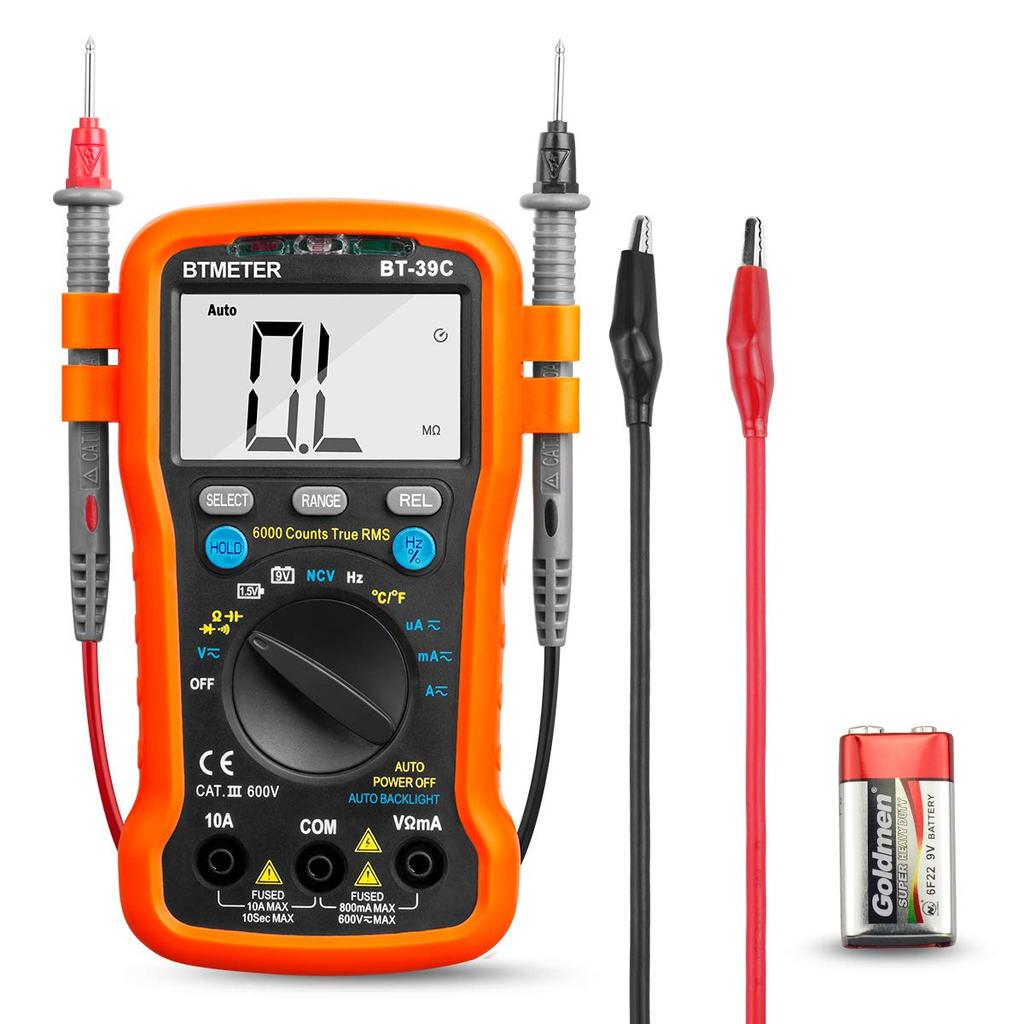BTMETER Handheld Multimeter Digital Tester Range 6000 Bits Voltage Current Resistance Capacitance Frequency Japanese Instruction Manual Included