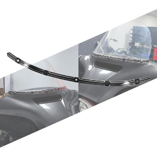 

Motorcycle Windshield Trim Fit for Harley Touring Street Glide Electra Glide Trike FLHT FLHTC FLHTCU FLHX 2014-UP (Chrome) чёрный