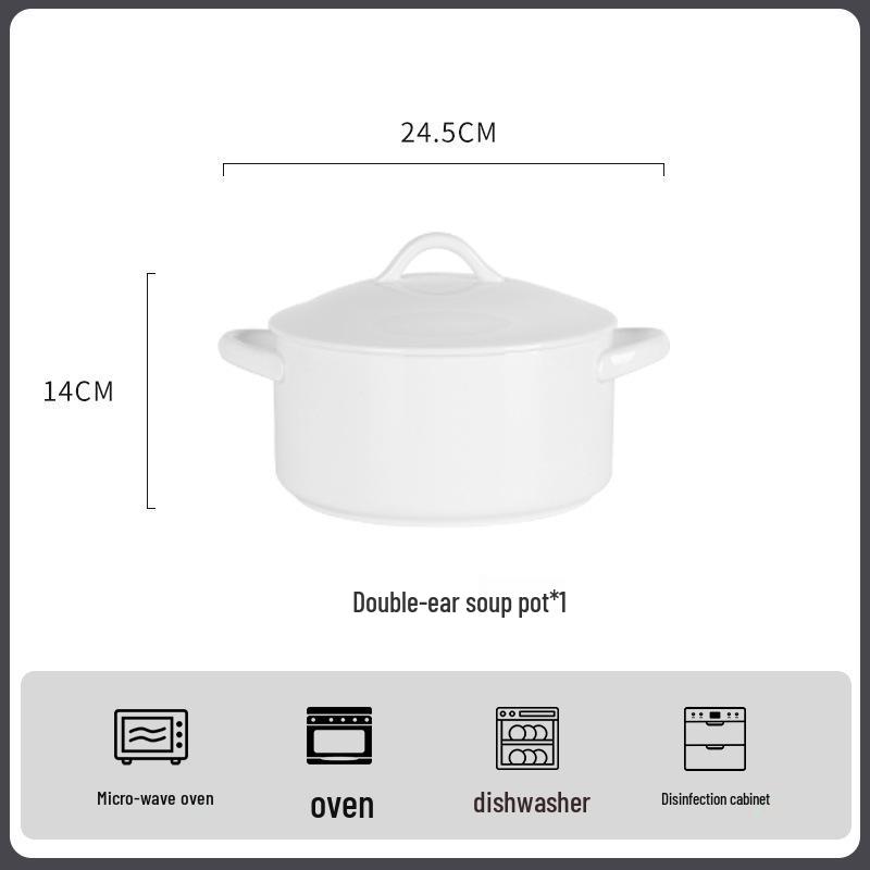 Žebrovaná bílá keramická sada nádobí pod glazurou: Zahrnuje talíře, hůlky, polévkové, nudlové a rýžové misky